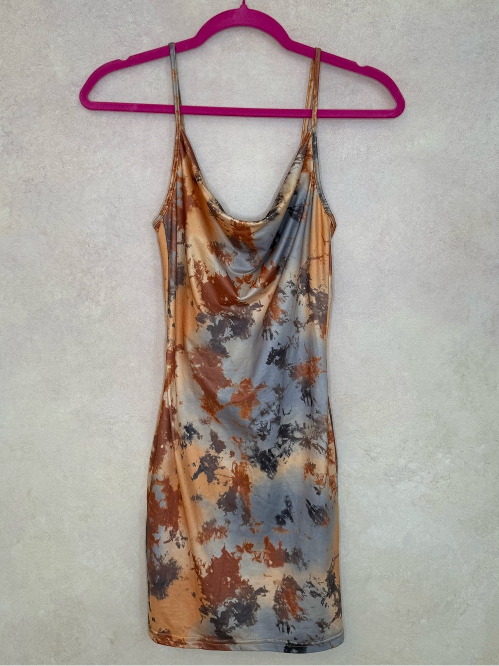 Women’s Cowl Neck Slip Dress in Tie-Dye